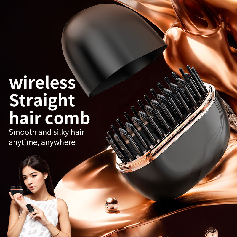 Cordless mini hair straightener comb, rechargeable hair straightening brush – photo 1 of 10