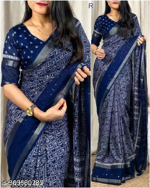Hetvi Creation Fancy Dola Silk Saree with Unstitched Blouse