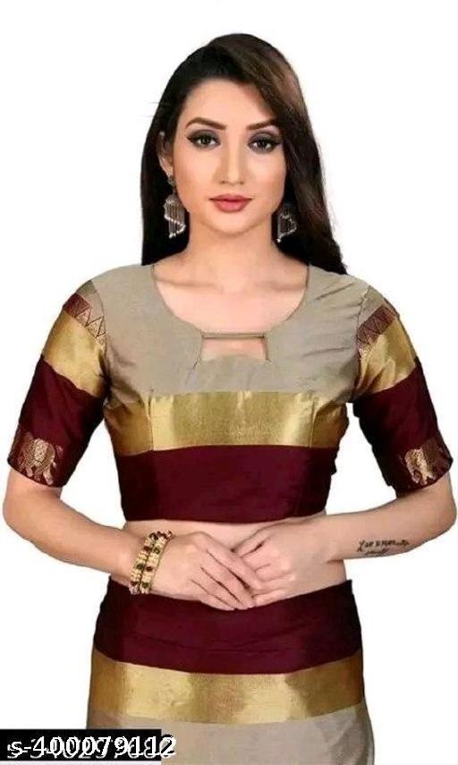 Hathi Elephant Design Cotton Silk Saree with Zari Border, view 3