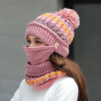 Korean knitted woolen winter cap for women – photo 4 of 7
