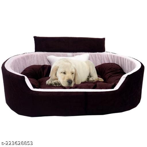 Furry Smile brown and white pet bed sofa for dogs and cats, view 2