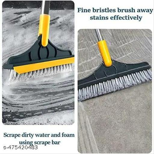 2-in-1 bathroom cleaning brush with wiper and ceiling duster set, view 2