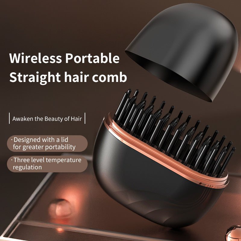 Cordless mini hair straightener comb, rechargeable hair straightening brush – photo 2 of 10