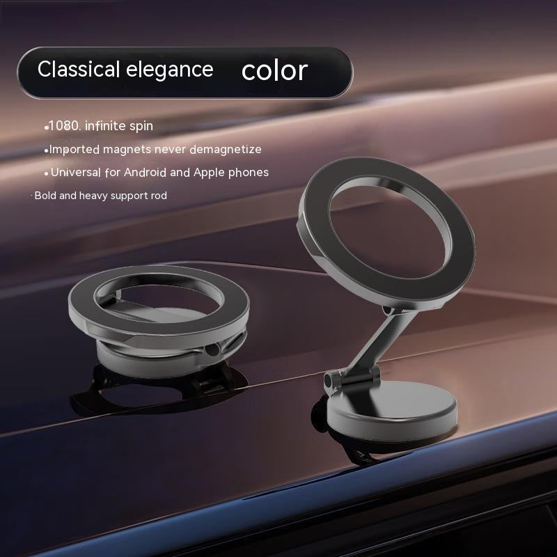 Magnetic car phone holder, foldable all-metal dashboard mount – photo 9 of 11