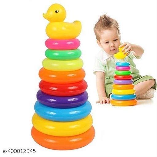 9 ring colourful teddy stacking rings toy, view 1