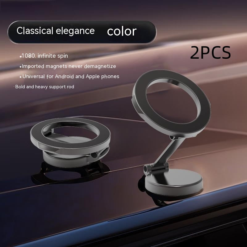 Magnetic car phone holder, foldable all-metal dashboard mount – photo 7 of 11