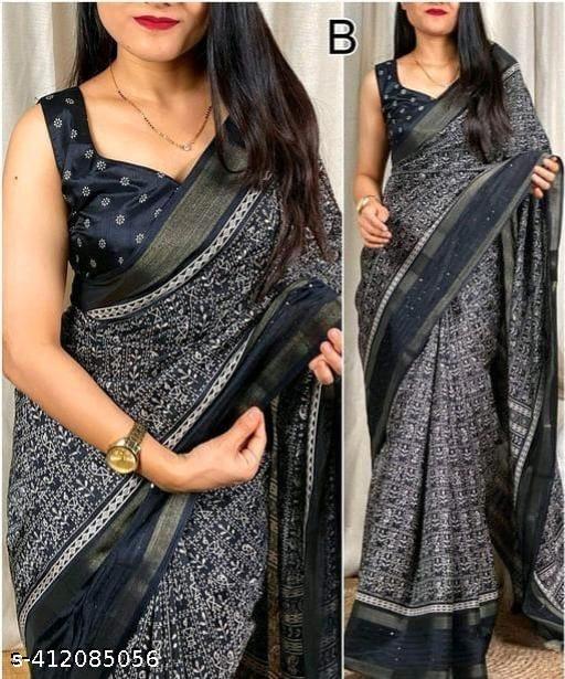 Fancy Dola Cotton Silk Saree with Sequence Border and Running Blouse – Design 4