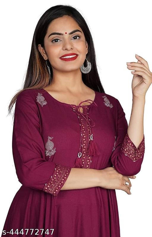 Purple Border Kurta for Women