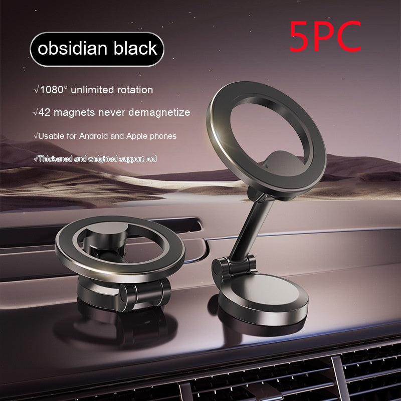 Magnetic car phone holder, foldable all-metal dashboard mount – photo 3 of 11