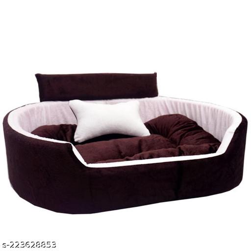 Furry Smile brown and white pet bed sofa for dogs and cats, view 3