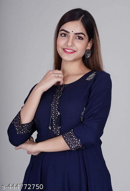 Blue Border Kurta for Women
