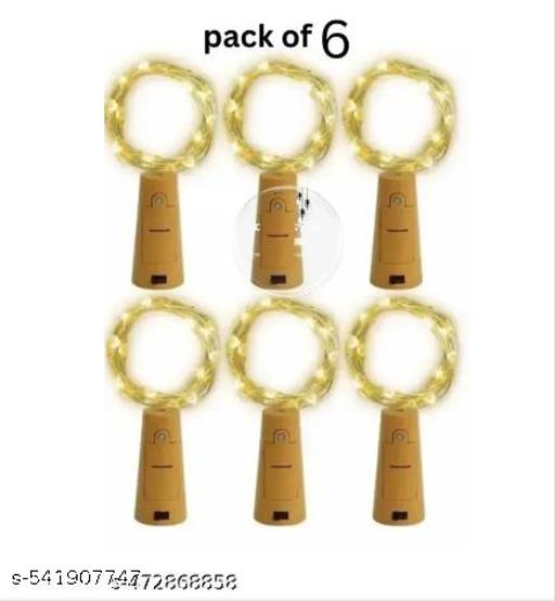 Set Of 6 20 LED yellow steady Rice light (pack of 6)