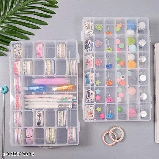 36-grid clear plastic jewellery storage organiser box, view 1