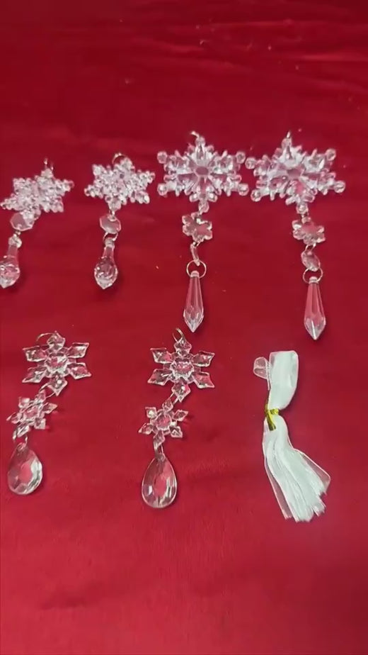 10-Piece Acrylic Icicle Hanging Ornaments for Christmas Trees