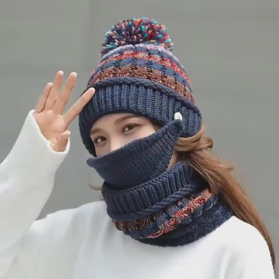 Korean knitted woolen winter cap for women – product video 2