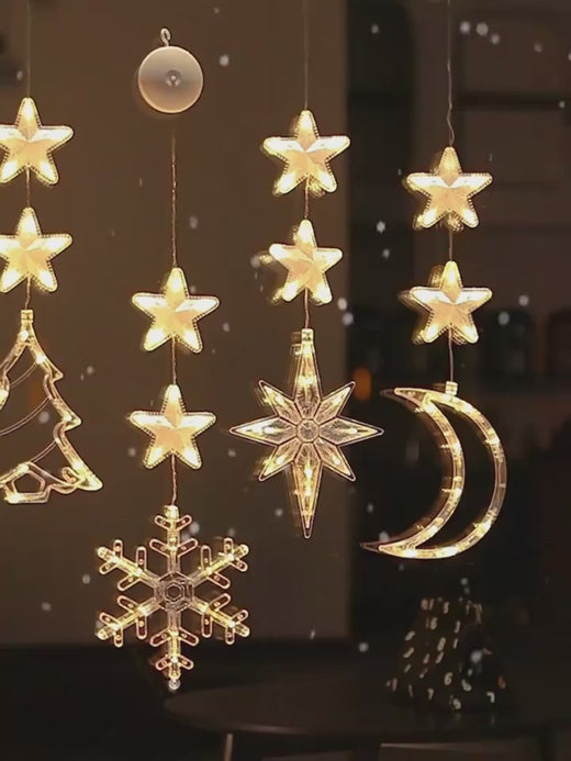 3-Piece LED Star Window Ornaments for Christmas