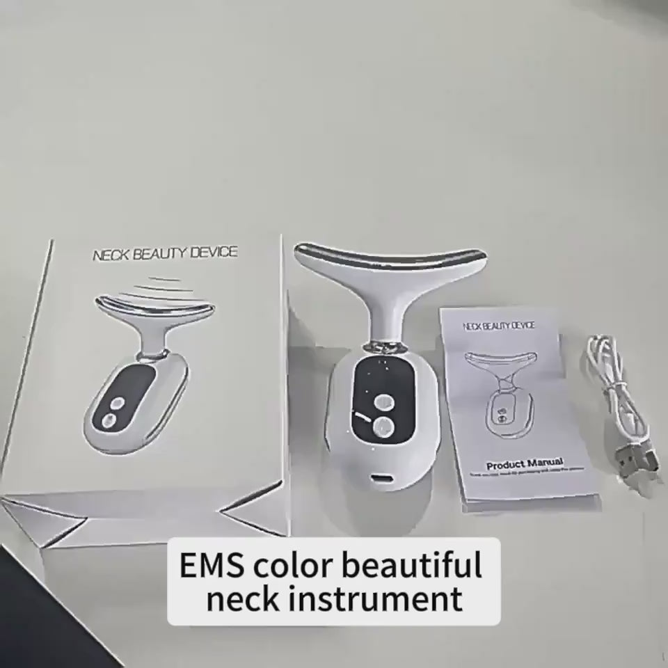 Neck massager beauty device for wrinkles and skin tightening – product video