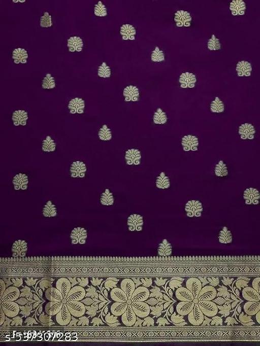 Women's Kanjivaram Soft Banarasi Silk Saree With Blouse Piece Purple, view 3